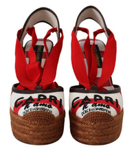 Load image into Gallery viewer, Dolce & Gabbana Multicolor Lace-Up Wedge Sandals