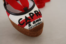Load image into Gallery viewer, Dolce & Gabbana Multicolor Lace-Up Wedge Sandals