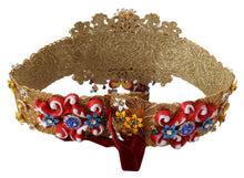 Load image into Gallery viewer, Dolce & Gabbana Gold-Tone Floral Crystal Waist Belt