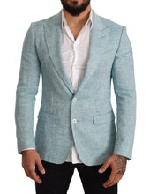 Load image into Gallery viewer, Dolce & Gabbana Elegant Light Blue Linen Blazer
