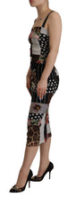Load image into Gallery viewer, Dolce & Gabbana Multicolor Pachwork Midi Floral Silk Leopard Bodycon Dress