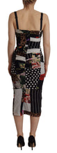 Load image into Gallery viewer, Dolce & Gabbana Multicolor Pachwork Midi Floral Silk Leopard Bodycon Dress