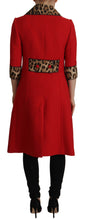Load image into Gallery viewer, Dolce & Gabbana Elegant Red Leopard Trench Coat