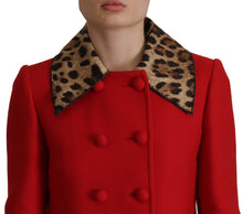 Load image into Gallery viewer, Dolce & Gabbana Elegant Red Leopard Trench Coat