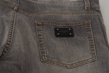 Load image into Gallery viewer, Dolce & Gabbana Gray Embroidery Tattered Cotton Denim Jeans