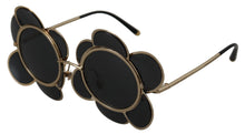 Load image into Gallery viewer, Dolce & Gabbana Chic Floral-Formed Black and Gold Sunglasses