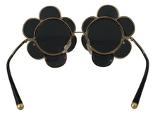 Load image into Gallery viewer, Dolce & Gabbana Chic Floral-Formed Black and Gold Sunglasses