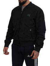 Load image into Gallery viewer, Dolce & Gabbana Black Nylon Logo Bomber Zipper Jacket