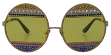 Load image into Gallery viewer, Dolce & Gabbana Crystal Embellished Gold Oval Sunglasses