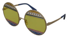 Load image into Gallery viewer, Dolce & Gabbana Crystal Embellished Gold Oval Sunglasses