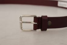 Load image into Gallery viewer, Dolce & Gabbana Elegant Maroon Leather Belt with Logo Buckle