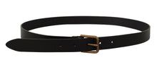 Load image into Gallery viewer, Dolce & Gabbana Elegant Black Leather Belt with Metal Buckle