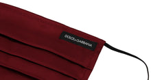 Load image into Gallery viewer, Dolce & Gabbana Elegant Silk Pleated Maroon Face Mask