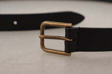 Load image into Gallery viewer, Dolce & Gabbana Elegant Black Leather Belt with Metal Buckle