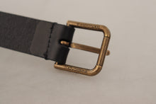 Load image into Gallery viewer, Dolce & Gabbana Elegant Black Leather Belt with Metal Buckle