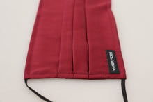 Load image into Gallery viewer, Dolce & Gabbana Elegant Silk Pleated Maroon Face Mask