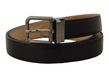 Load image into Gallery viewer, Dolce & Gabbana Sleek Black Leather Belt with Metal Buckle
