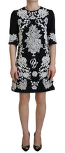 Load image into Gallery viewer, Dolce & Gabbana Black Lace Trim Half Sleeves A-line Dress