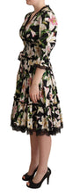 Load image into Gallery viewer, Dolce & Gabbana Elegant Lily Print Midi Dress with Lace Trim