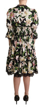 Load image into Gallery viewer, Dolce & Gabbana Elegant Lily Print Midi Dress with Lace Trim