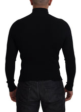 Load image into Gallery viewer, Dolce & Gabbana Elegant Black Wool Half Zip Turtleneck Sweater