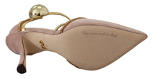 Load image into Gallery viewer, Dolce & Gabbana Pink Crystal T-strap Heels Pumps Shoes