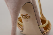 Load image into Gallery viewer, Dolce & Gabbana Pink Crystal T-strap Heels Pumps Shoes