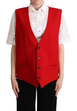 Load image into Gallery viewer, Dolce & Gabbana Elegant Red Virgin Wool Sleeveless Vest