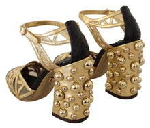 Load image into Gallery viewer, Dolce & Gabbana Elegant Crystal Studded Leather Pumps