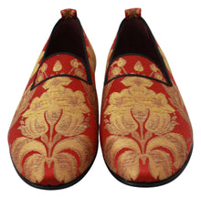Load image into Gallery viewer, Dolce & Gabbana Rose Gold Brocade Loafers Slide Flats