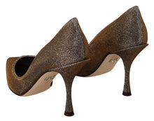 Load image into Gallery viewer, Dolce & Gabbana Gold Silver Fabric Heels Pumps Shoes