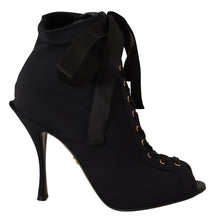 Load image into Gallery viewer, Dolce & Gabbana Black Stretch Short Ankle Boots Shoes