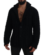 Load image into Gallery viewer, Dolce & Gabbana Elegant Black Wool-Cashmere Cardigan Sweater