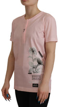 Load image into Gallery viewer, Dolce & Gabbana Floral Henley Cotton Tee in Pink