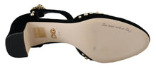 Load image into Gallery viewer, Dolce & Gabbana Black Pearl Crystal Vally Heels Sandals Shoes