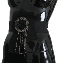 Load image into Gallery viewer, Dolce & Gabbana Elegant Black Crystal Waist Belt