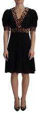 Load image into Gallery viewer, Dolce & Gabbana Elegant Black V-Neck A-Line Dress