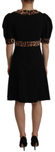 Load image into Gallery viewer, Dolce & Gabbana Elegant Black V-Neck A-Line Dress
