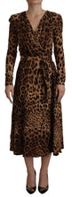 Load image into Gallery viewer, Dolce & Gabbana Elegant V-Neck A-Line Maxi Dress in Brown