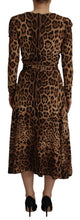 Load image into Gallery viewer, Dolce & Gabbana Elegant V-Neck A-Line Maxi Dress in Brown