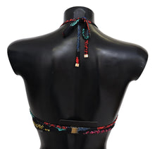 Load image into Gallery viewer, Dolce & Gabbana Chic Black Coral Print Bikini Top