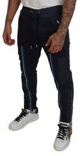 Load image into Gallery viewer, Dolce & Gabbana Dark Blue Cotton Zipper Jogger Pants