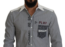 Load image into Gallery viewer, Dolce & Gabbana Slim Fit Striped Casual Shirt with Channel Motive