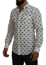Load image into Gallery viewer, Dolce & Gabbana White Crown Print Slim Fit Cotton Shirt