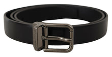 Load image into Gallery viewer, Dolce & Gabbana Sleek Black Leather Belt with Metallic Buckle