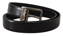 Load image into Gallery viewer, Dolce & Gabbana Sleek Black Leather Belt with Metallic Buckle