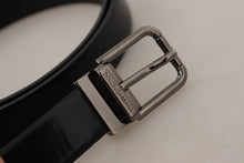 Load image into Gallery viewer, Dolce & Gabbana Sleek Black Leather Belt with Metallic Buckle