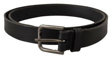 Load image into Gallery viewer, Dolce & Gabbana Elegant Black Leather Belt with Metal Buckle