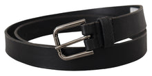 Load image into Gallery viewer, Dolce & Gabbana Elegant Black Leather Belt with Metal Buckle