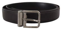 Load image into Gallery viewer, Dolce & Gabbana Elegant Black Leather Belt with Metal Buckle